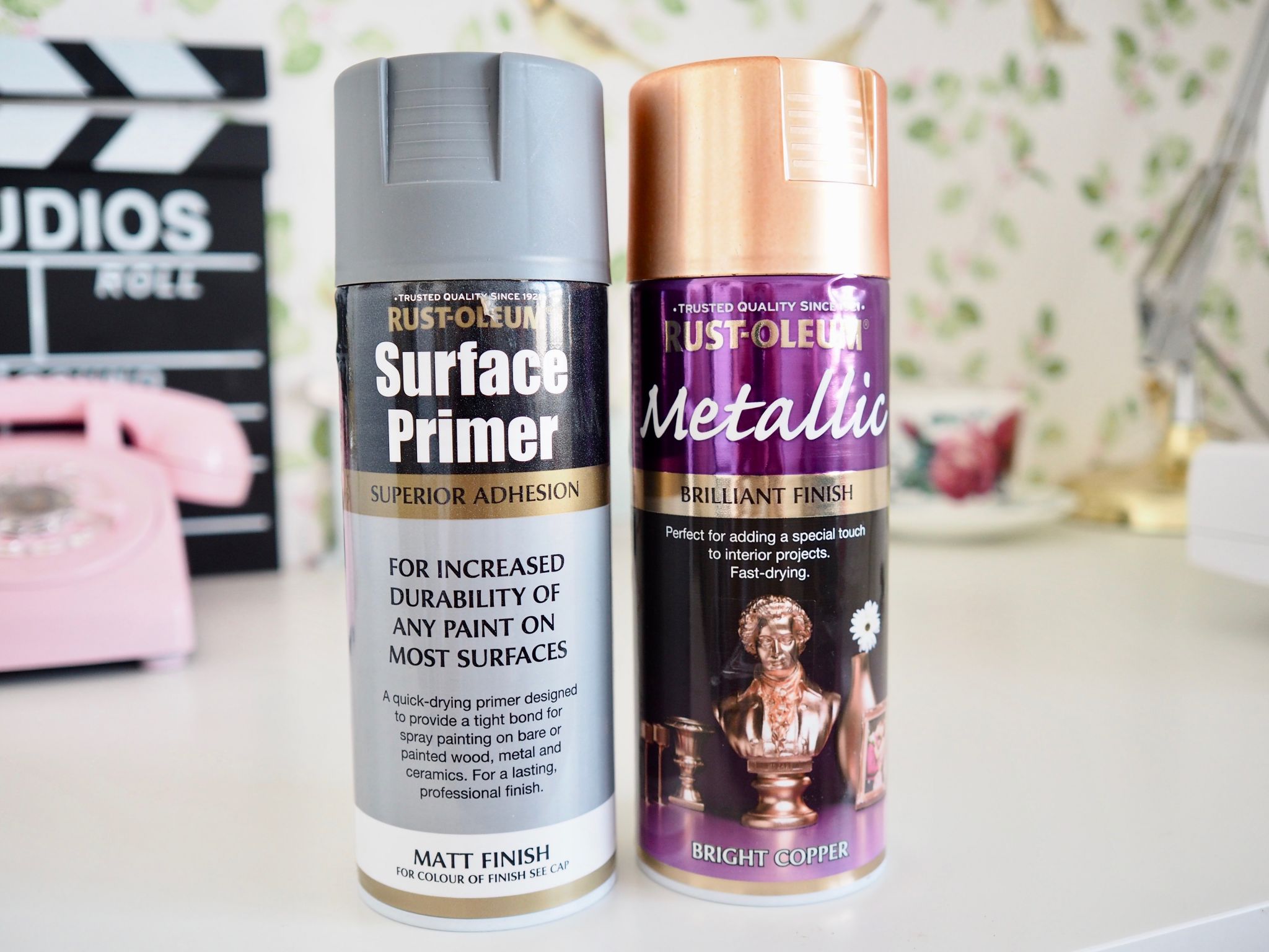 Rustoleum primer and copper spray paint 