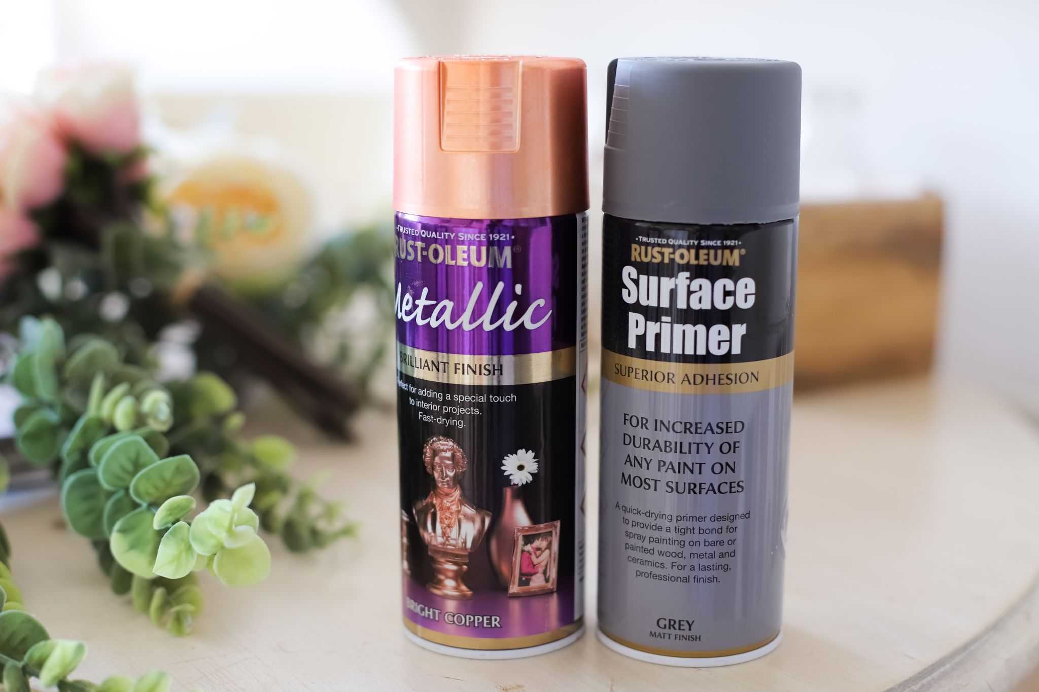 Rust-oleum spray paint All surface primer and bright copper spray paint