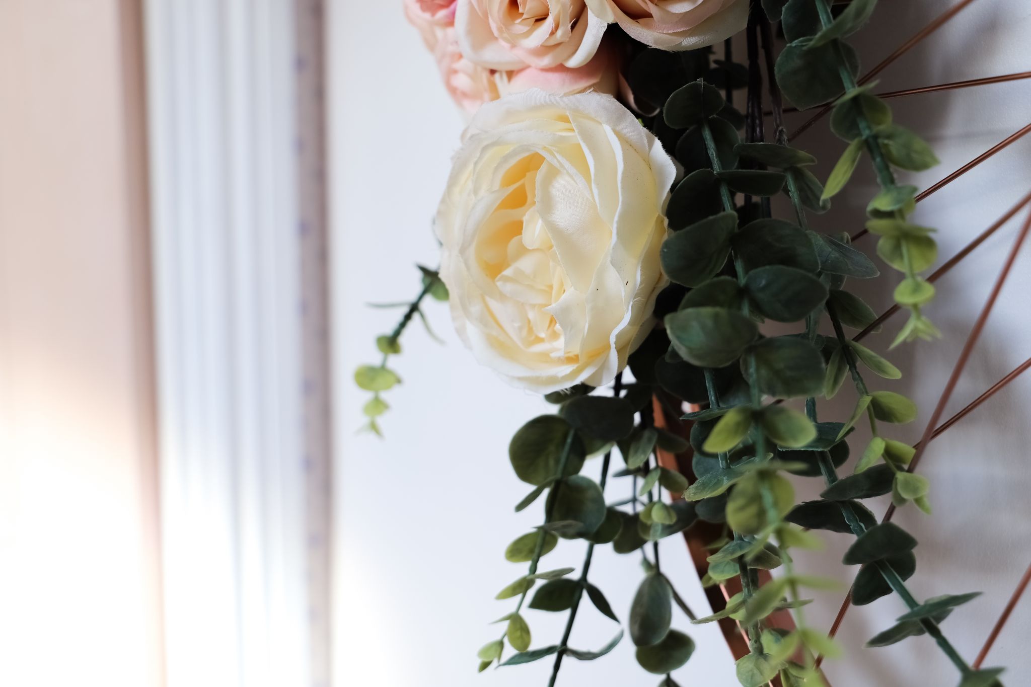 Faux flower DIY wreath