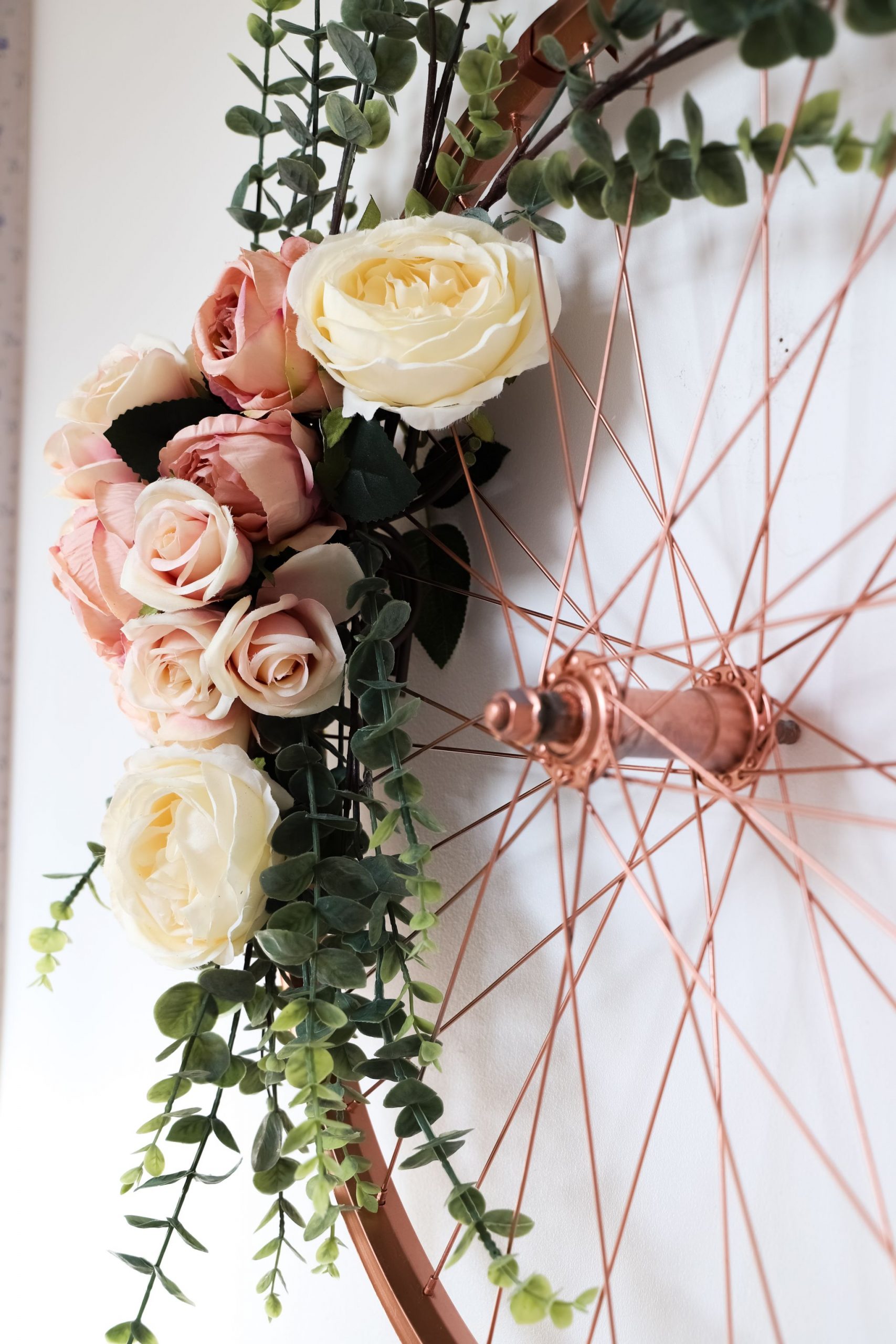 Faux flower DIY wreath