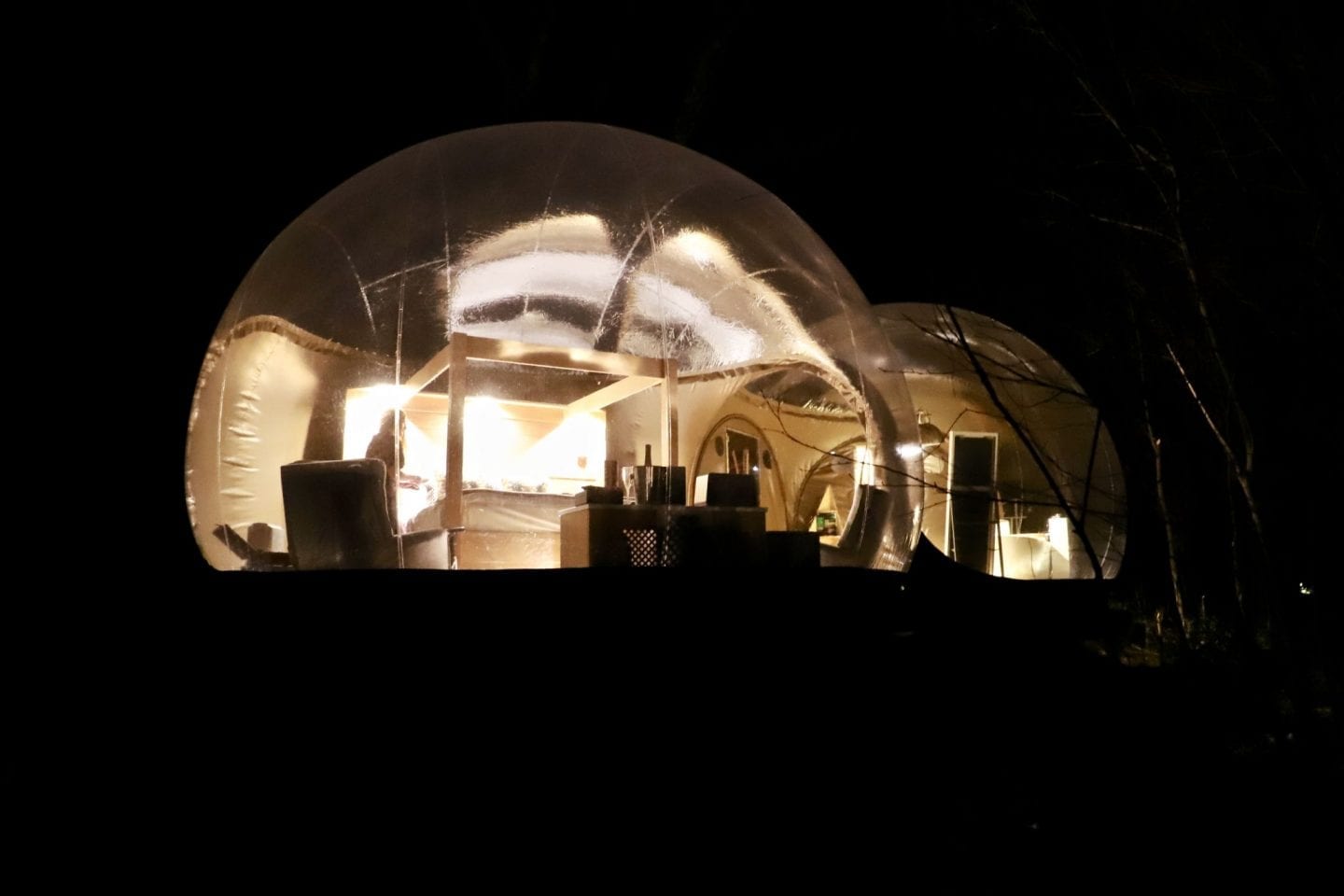 Staying in the bubble dome in Finn Lough, Nothern Ireland