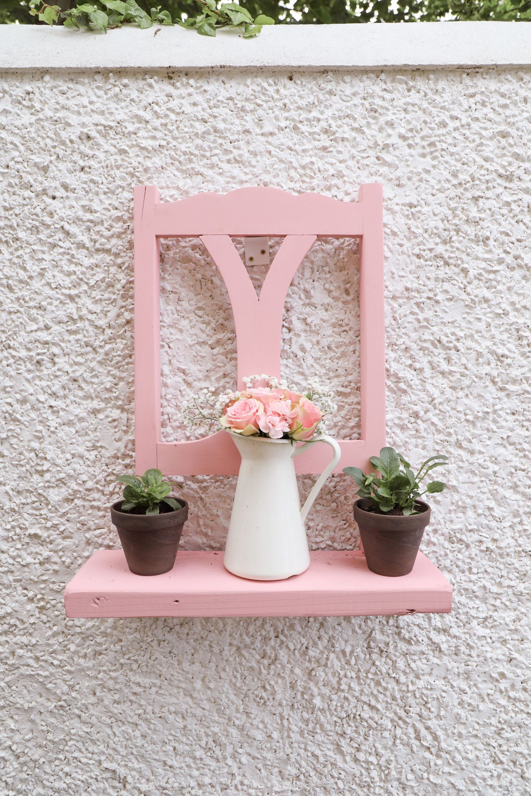 DIY shelf made from chair 