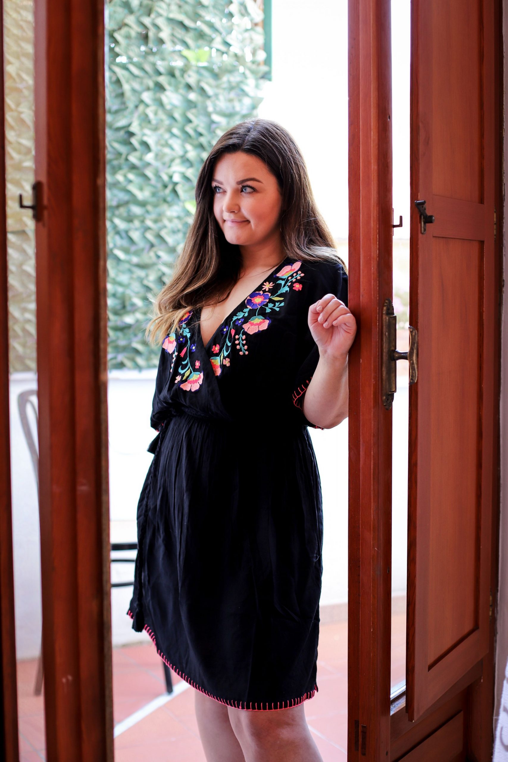 Black kaftan swimwear cover up