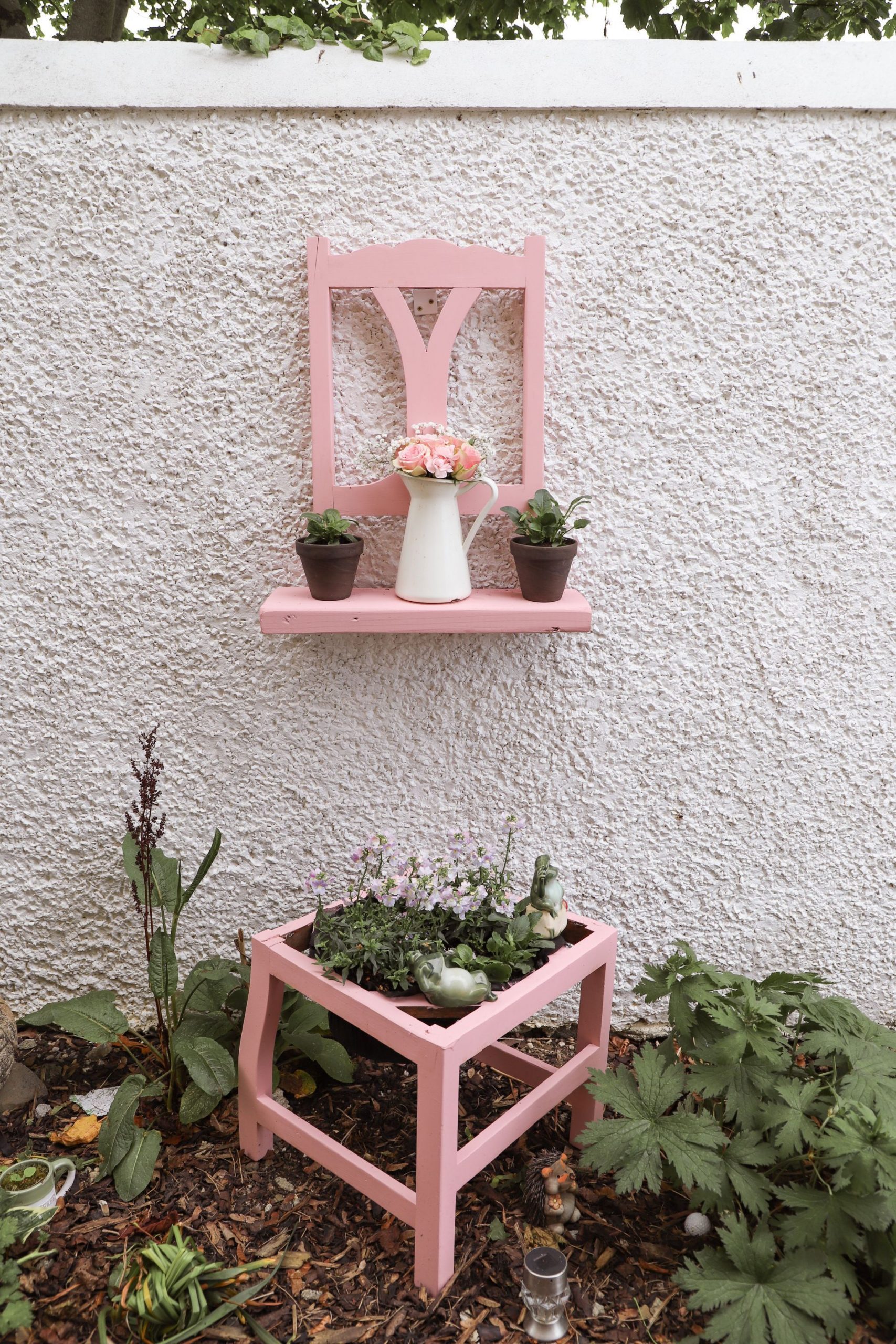 Recycle an old chair into a flower pot