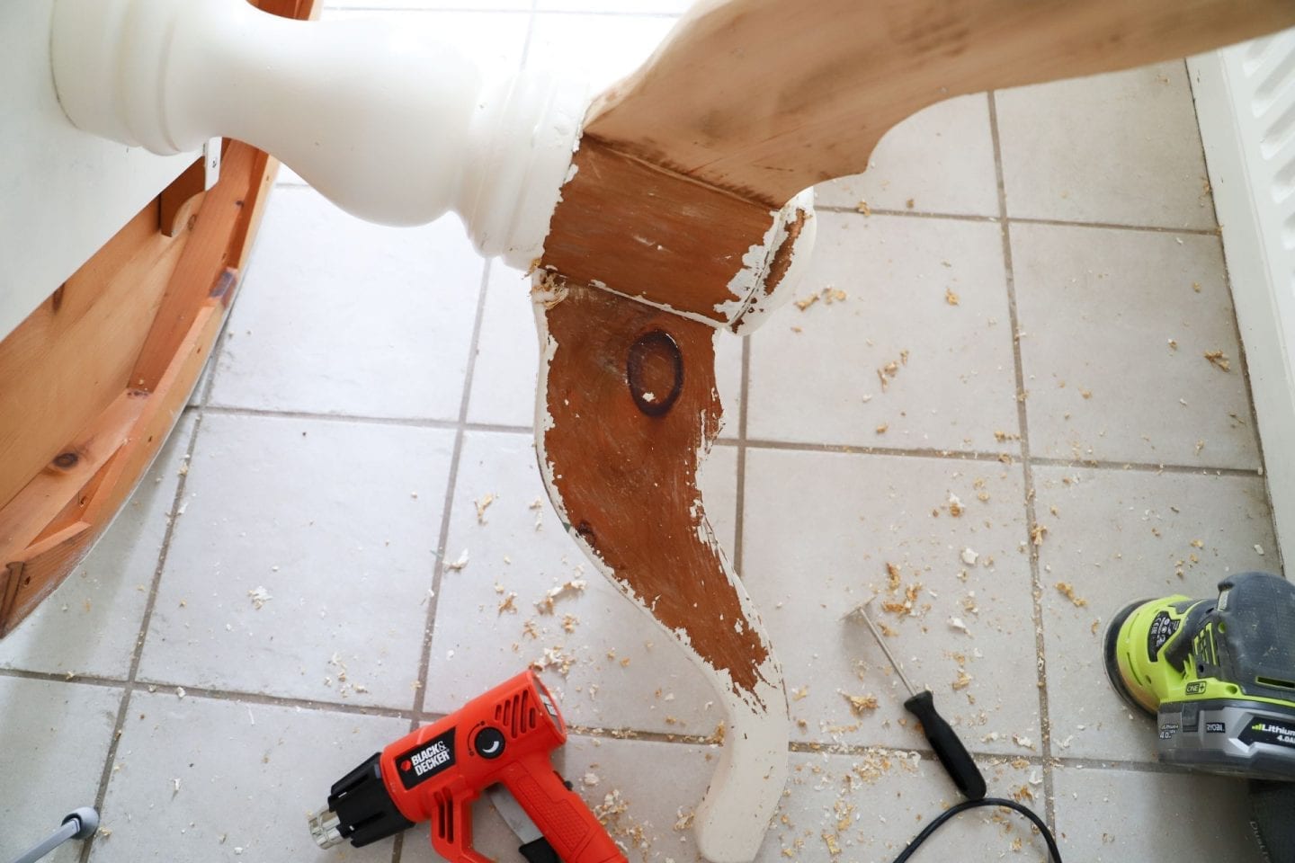 Using a heat gun to strip paint