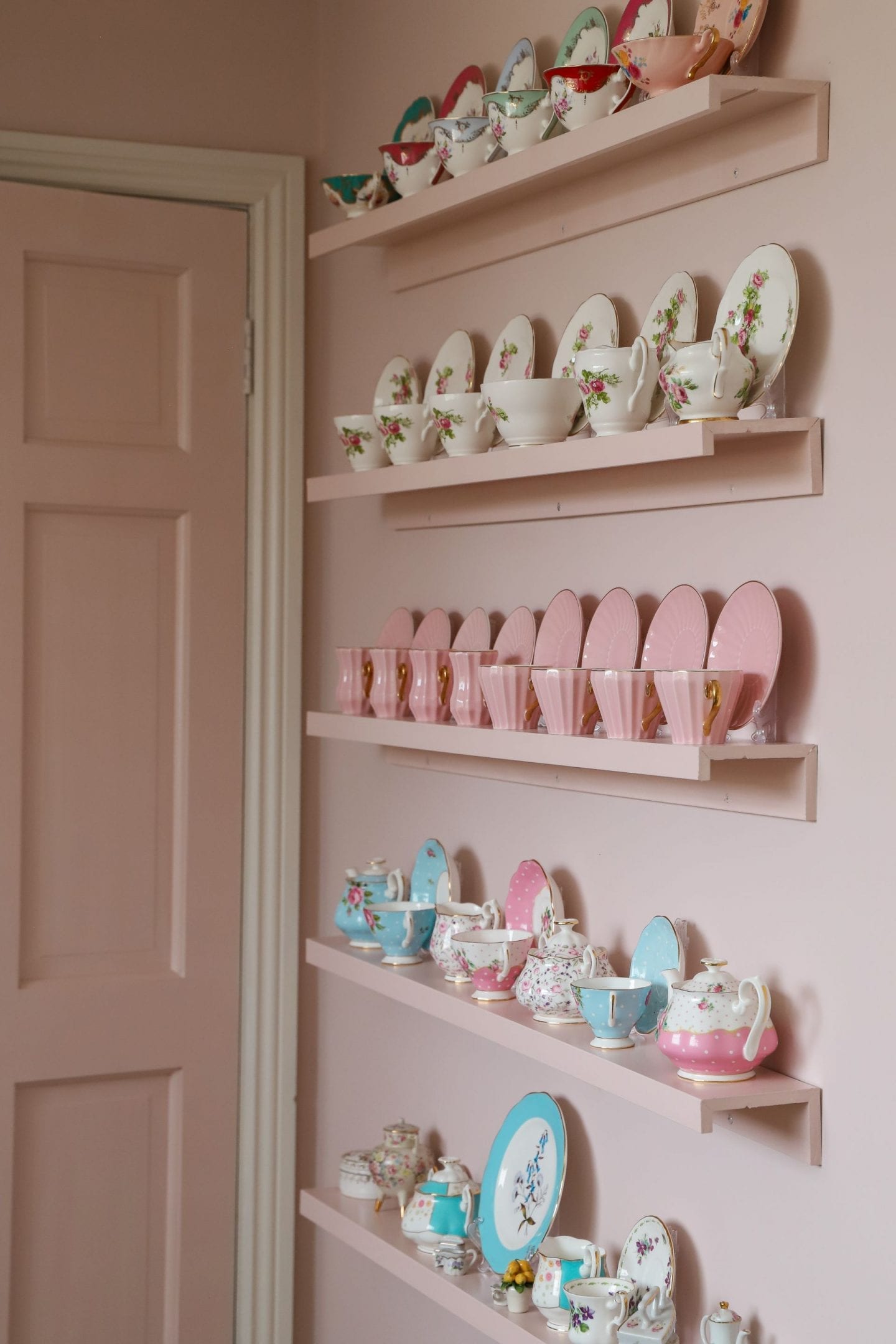 DIY Teacup Display Wall Using Ikea Mosslanda