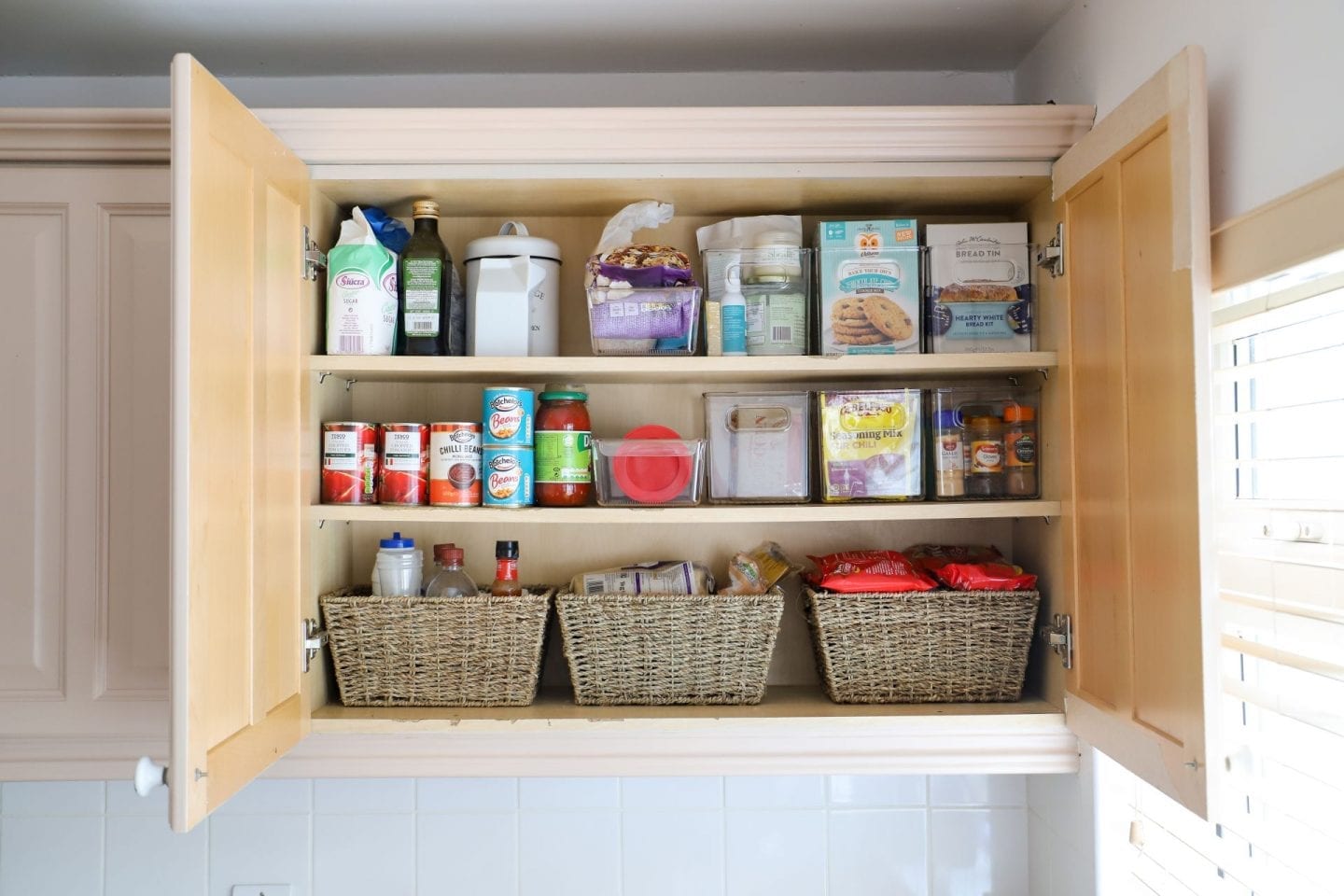 How To Organize Your Kitchen Cabinets & Create Space - Dainty Dress Diaries