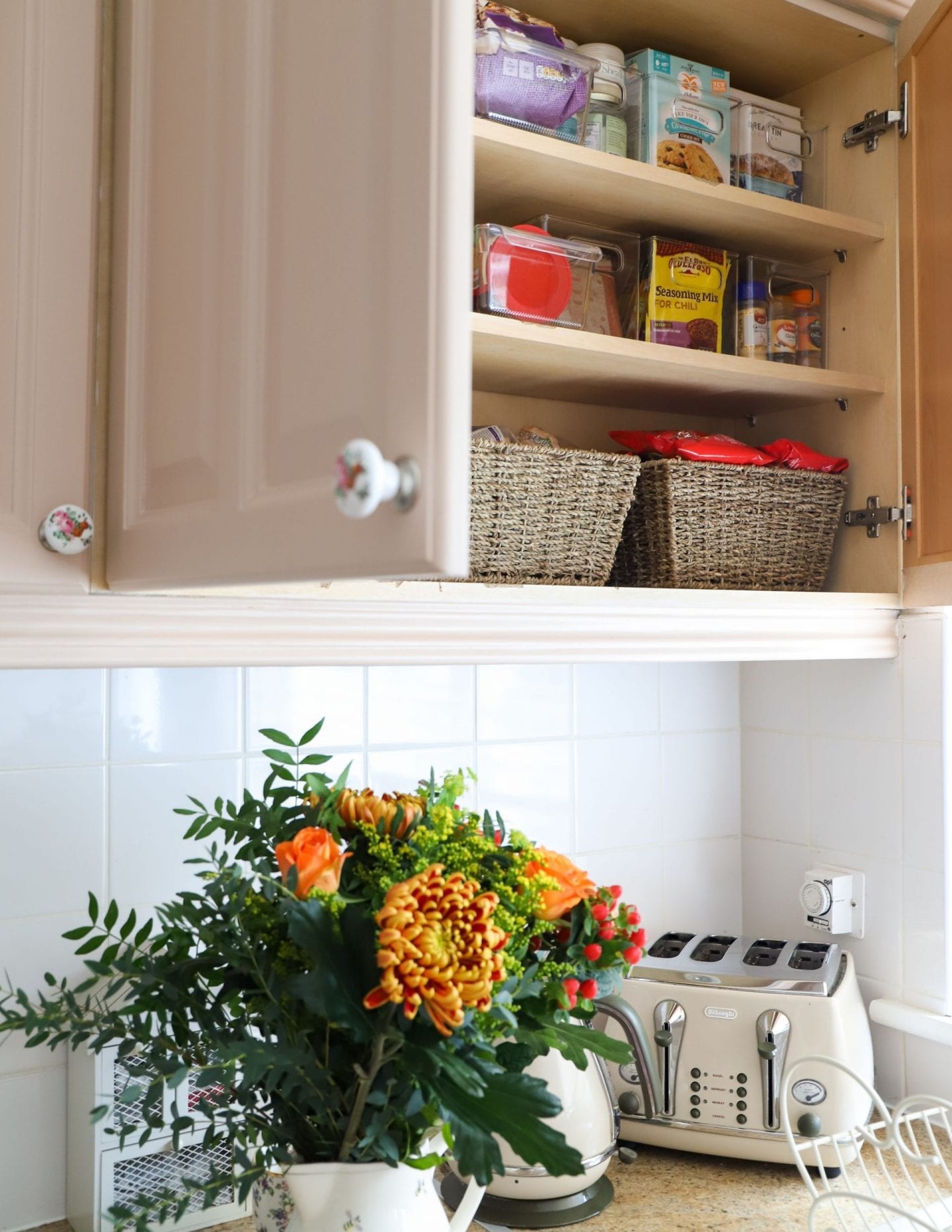 How To Organize Your Kitchen Cabinets & Create Space - Dainty Dress Diaries