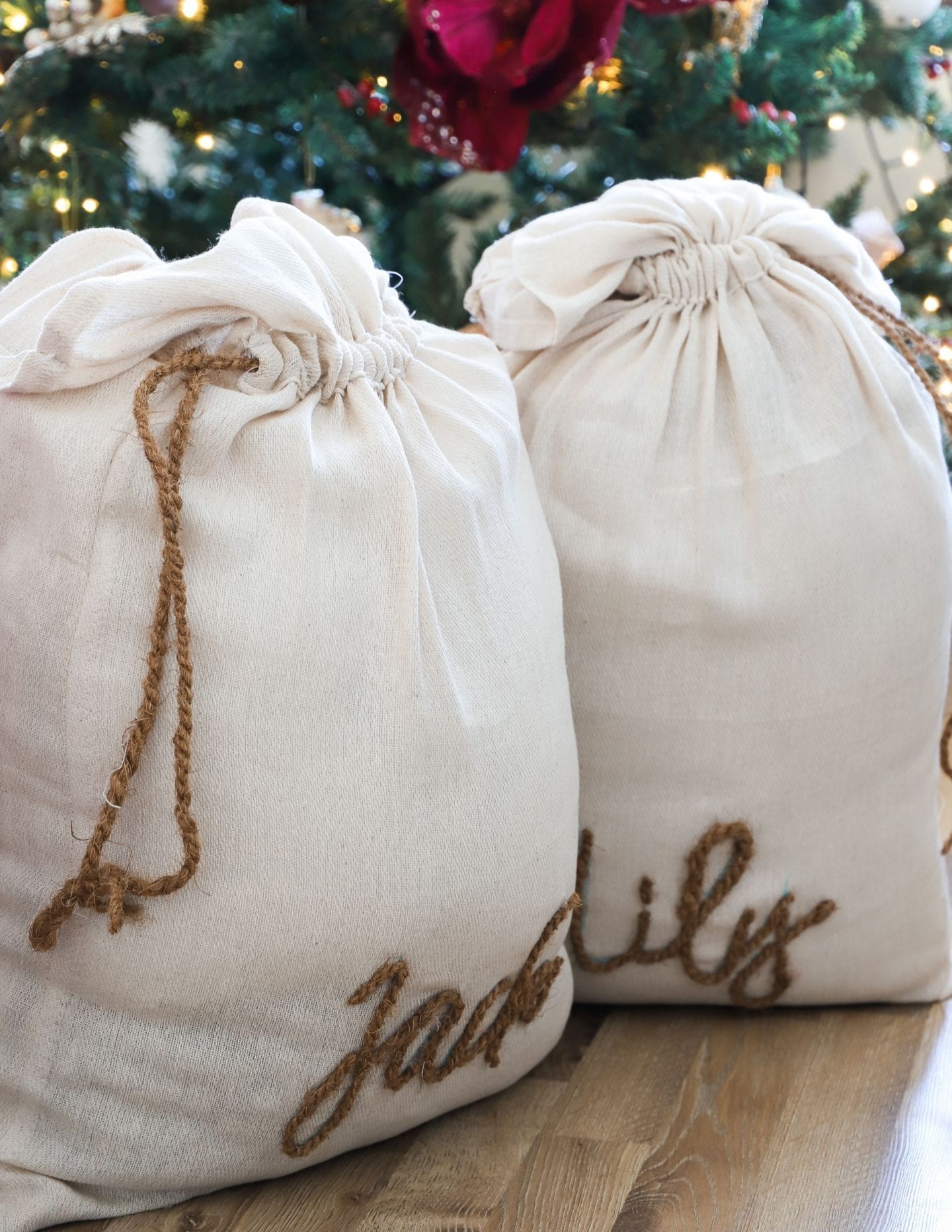 DIY Santa Sacks From Drop Cloth Fabric Dainty Dress Diaries