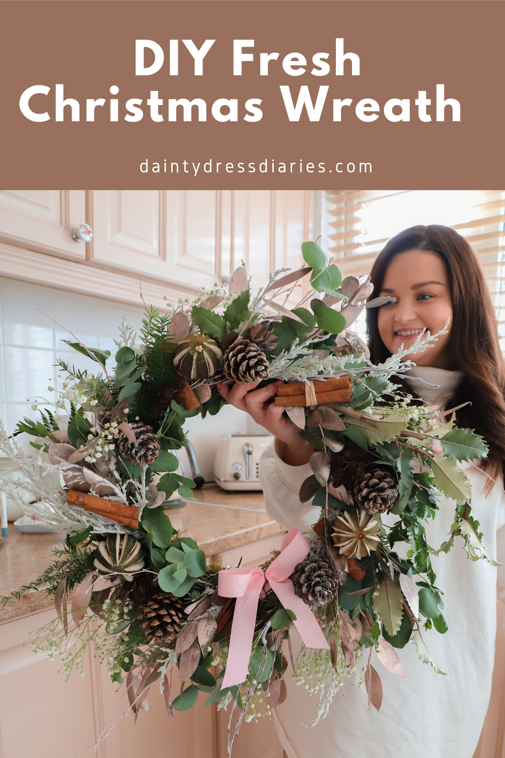 DIY Fresh Christmas Wreath 