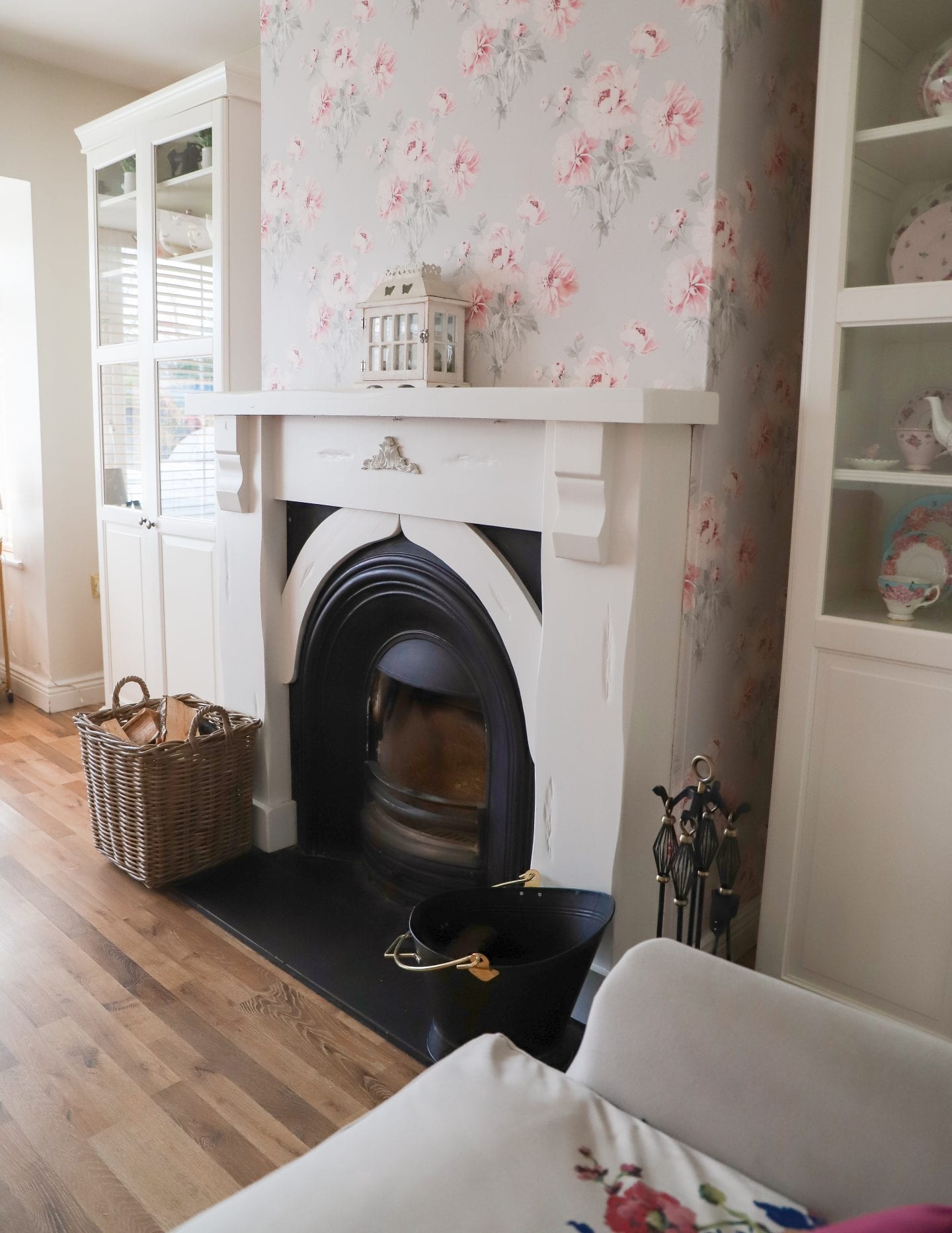 faux built ins around fireplace. living room update.