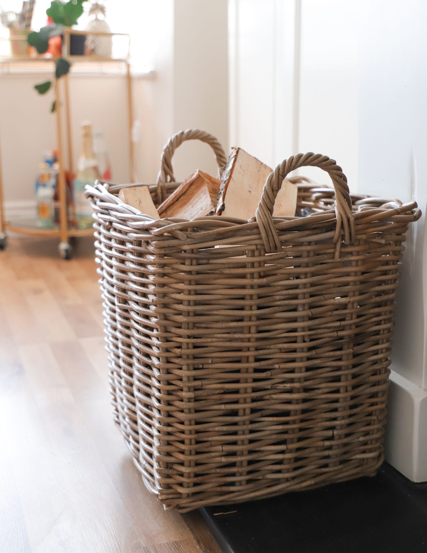 Living Room Wicker Log basket