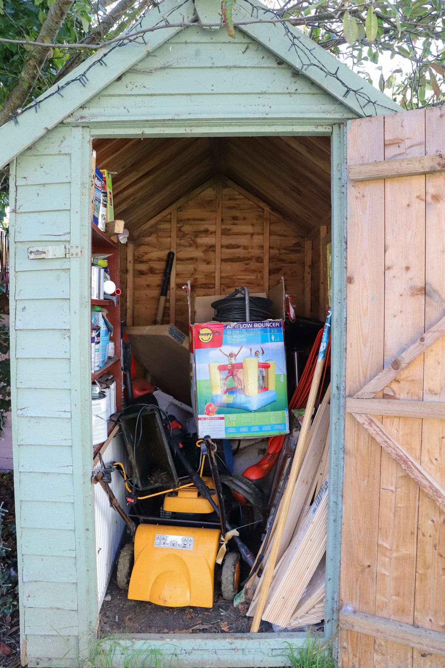 Decluttering sheds.
