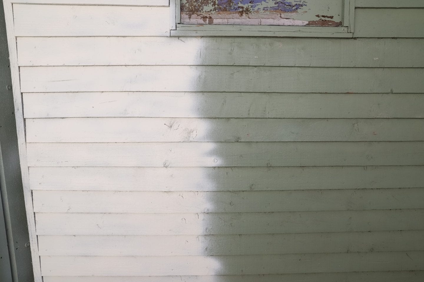 painted garden shed.