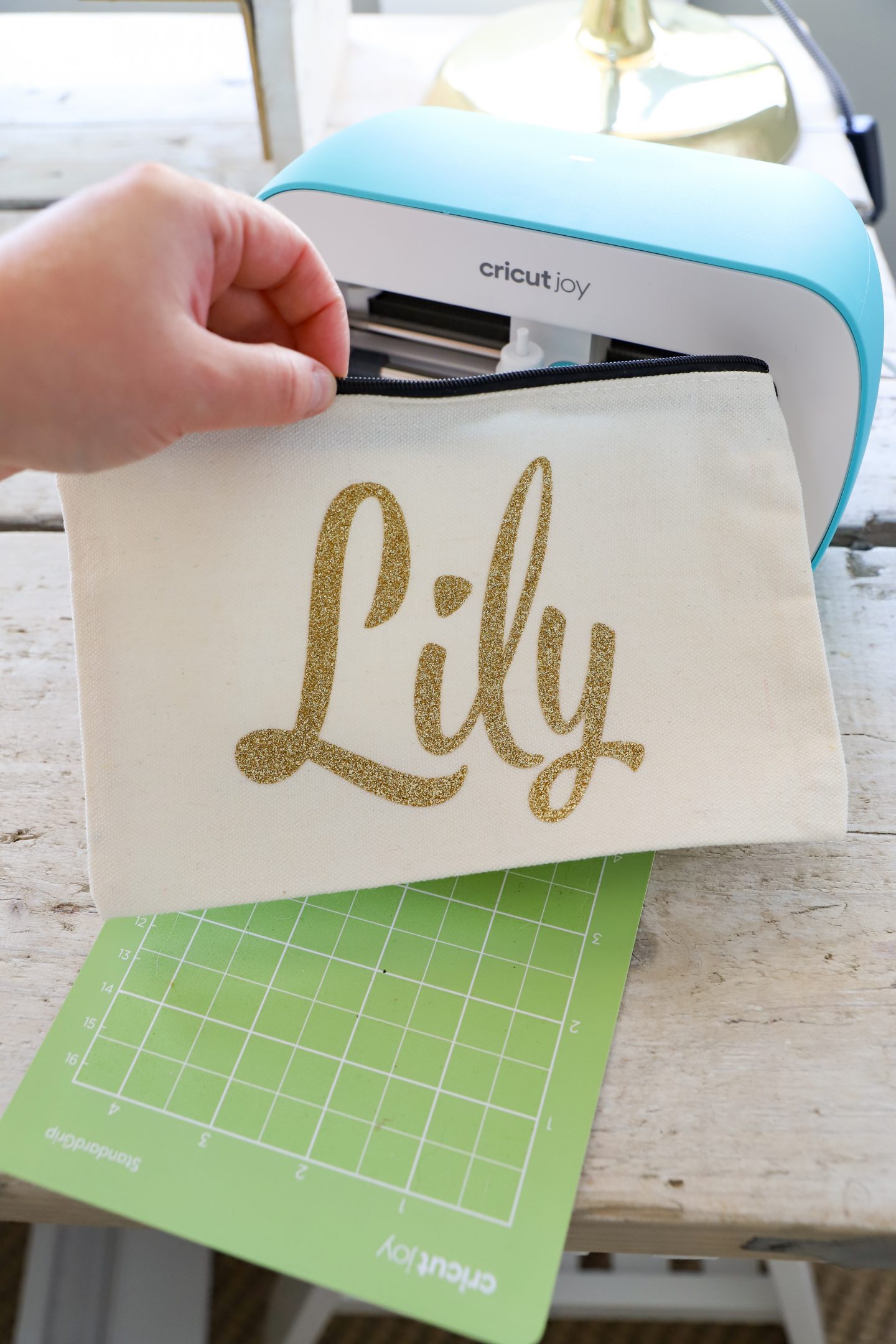 Personalised pencil case using heat transfer vinyl. 