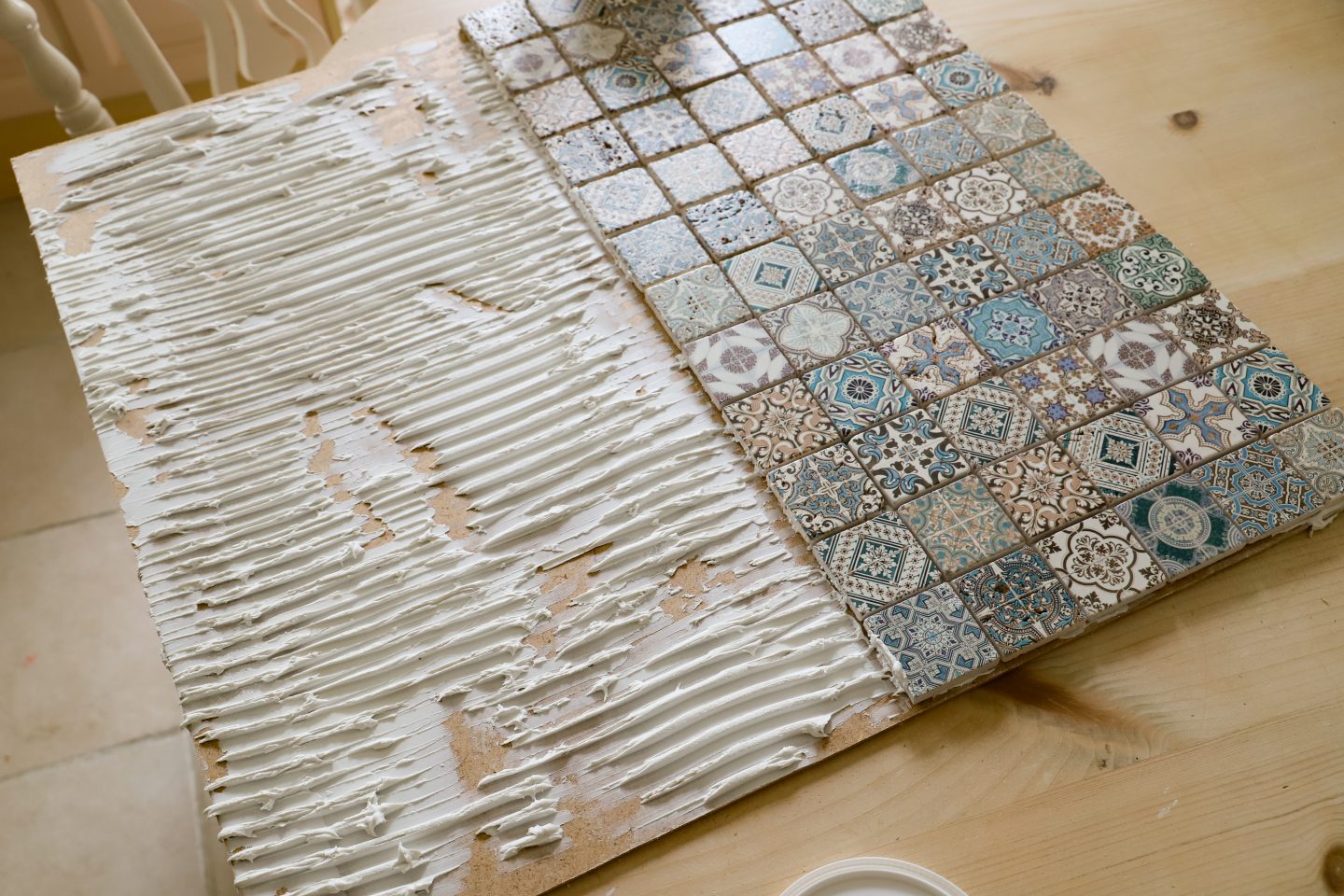 DIY tiled ikea table inspired by Tik Tok.