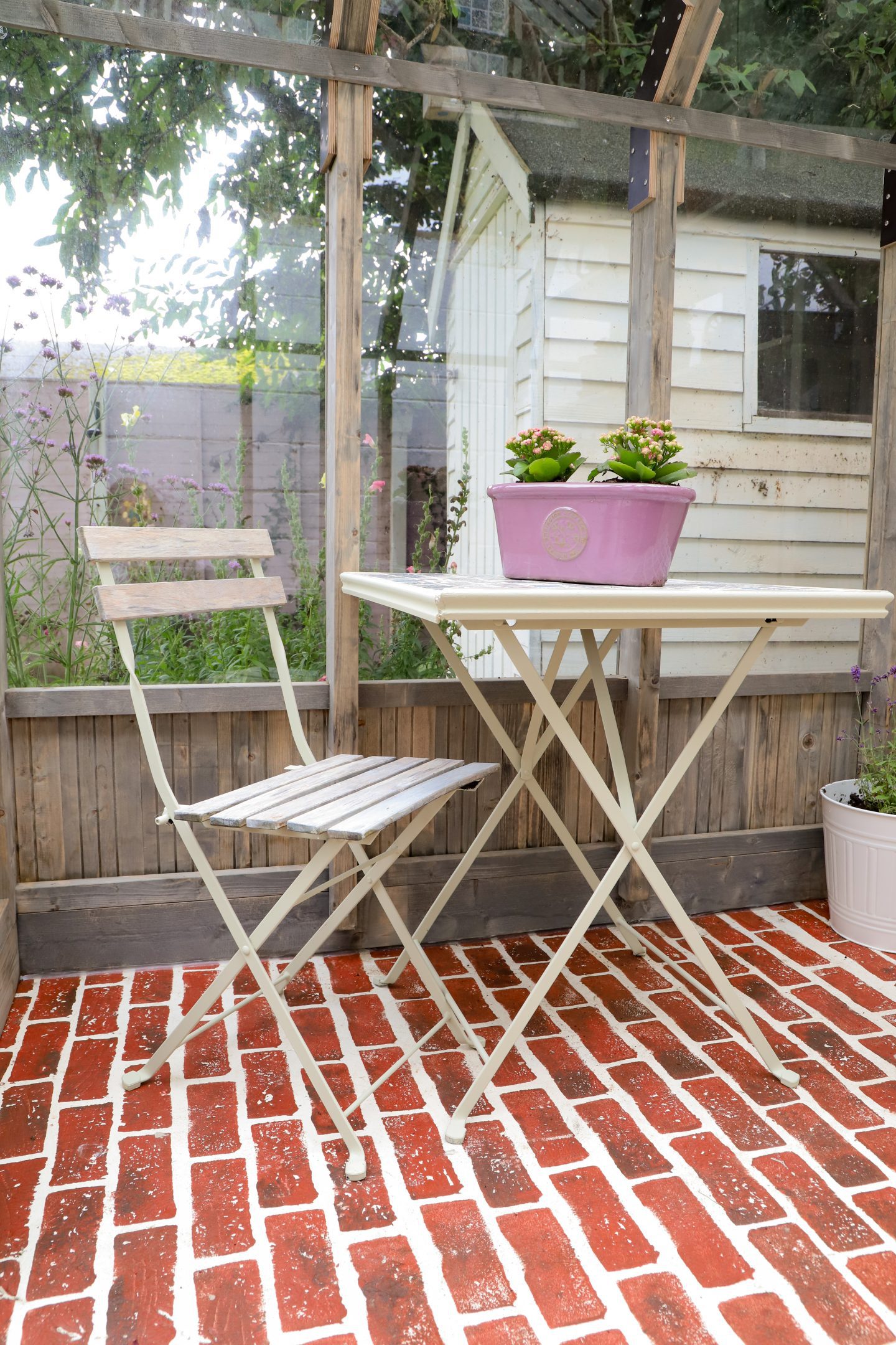 easy diy tiled tik tok table. Cottagecore style with Portuguese tiles.