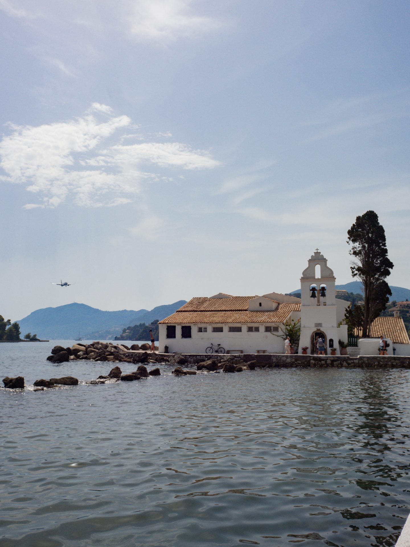 Pontikonisi island and monastery.