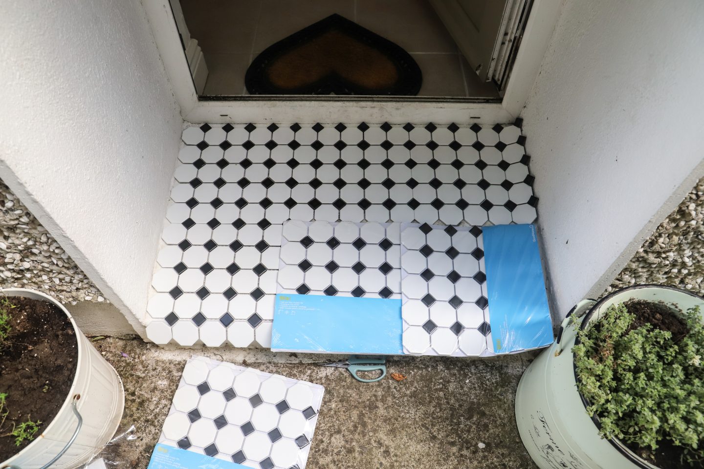 DIY tiled front step.