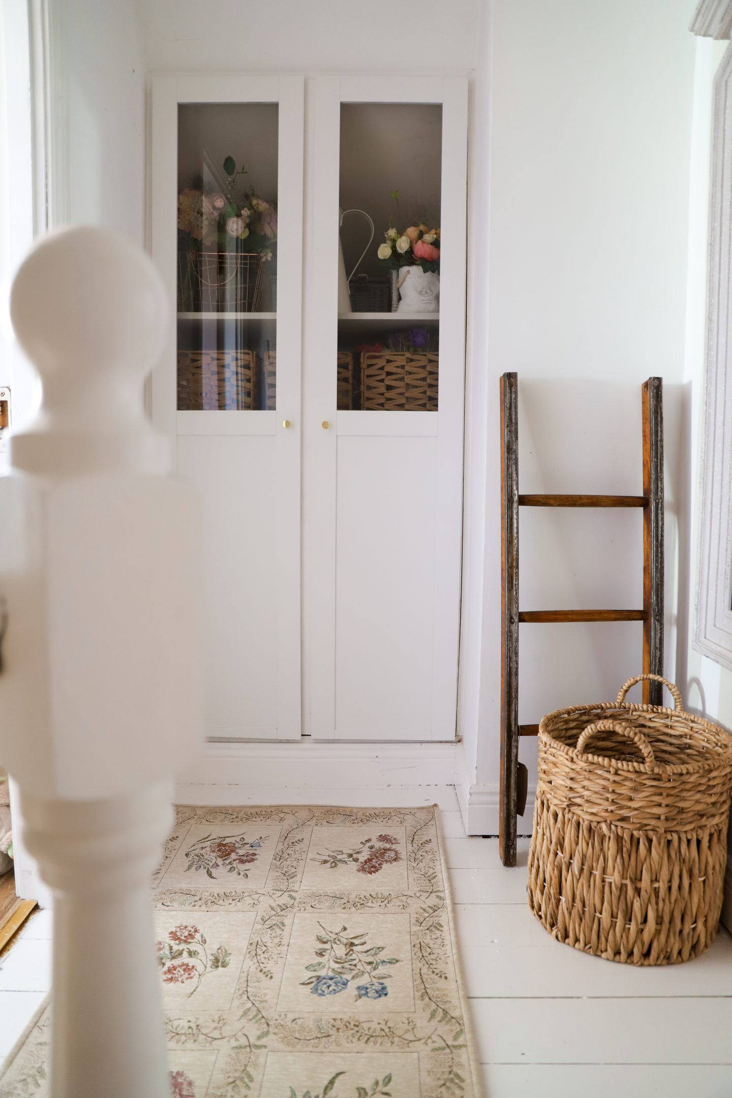 DIY custom built in using Ikea Vard door.