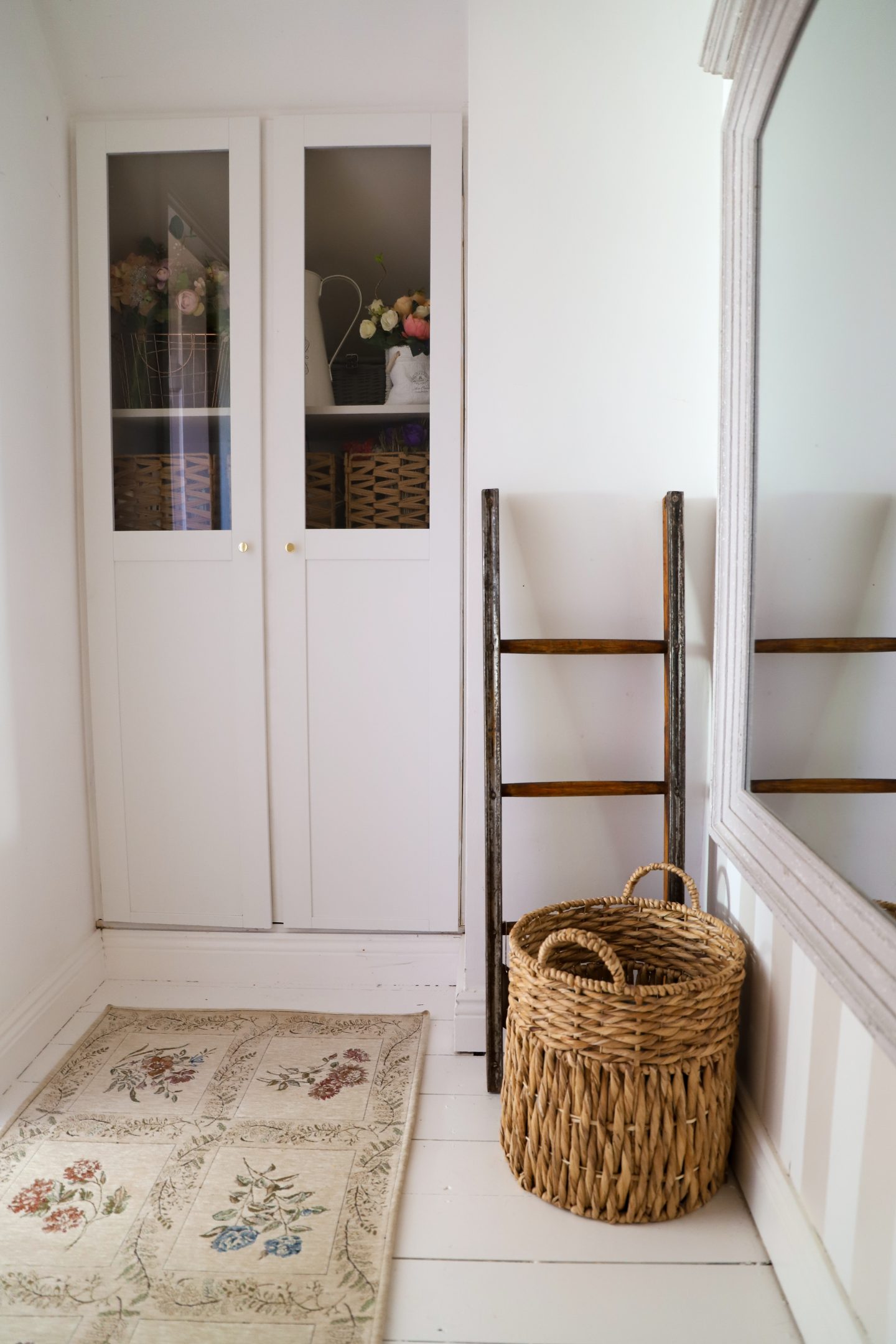 DIY custom built in using Ikea Vard door.
