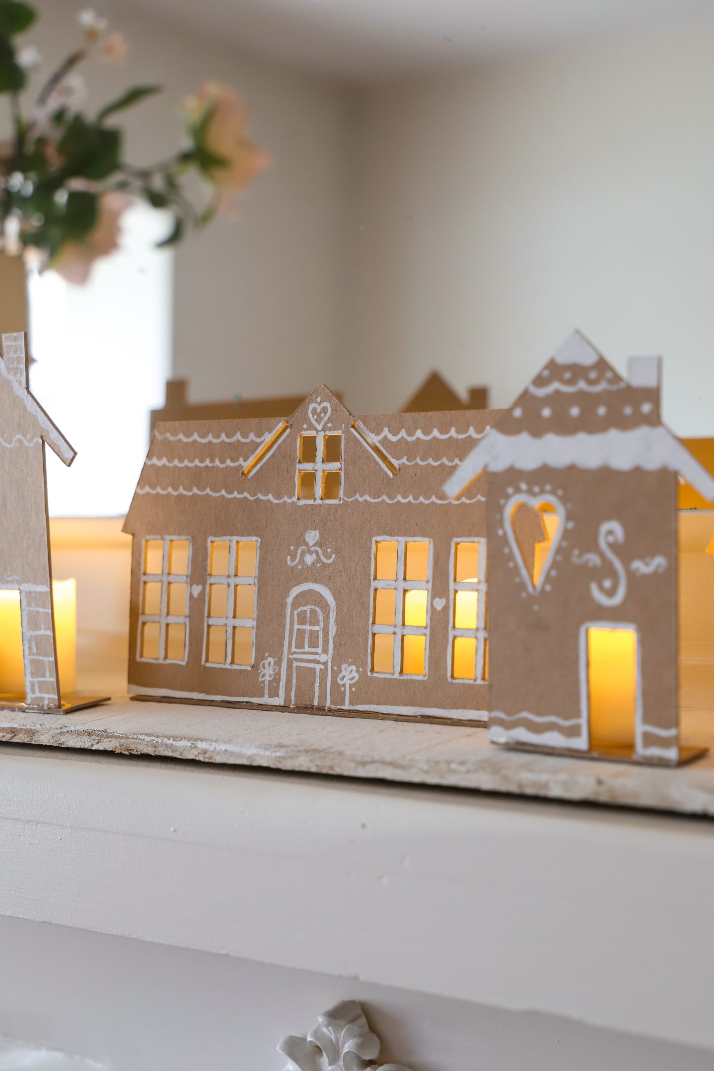 DIY gingerbread village. Made using Cricut maker.