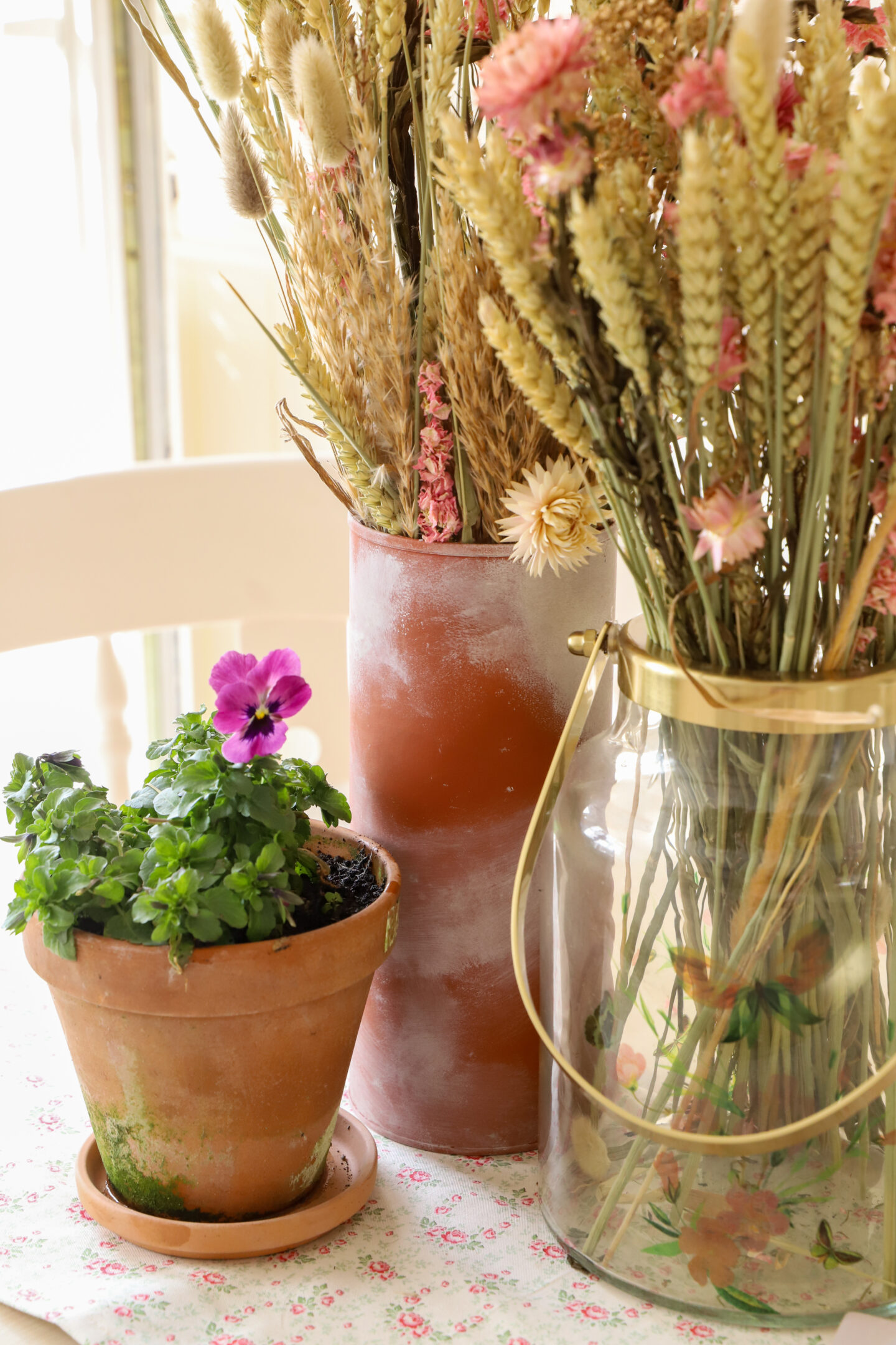 Faux terracotta effect vase.