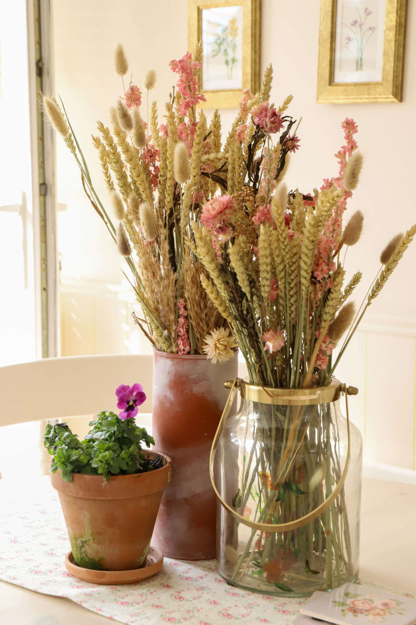 Rustic dried floral display.