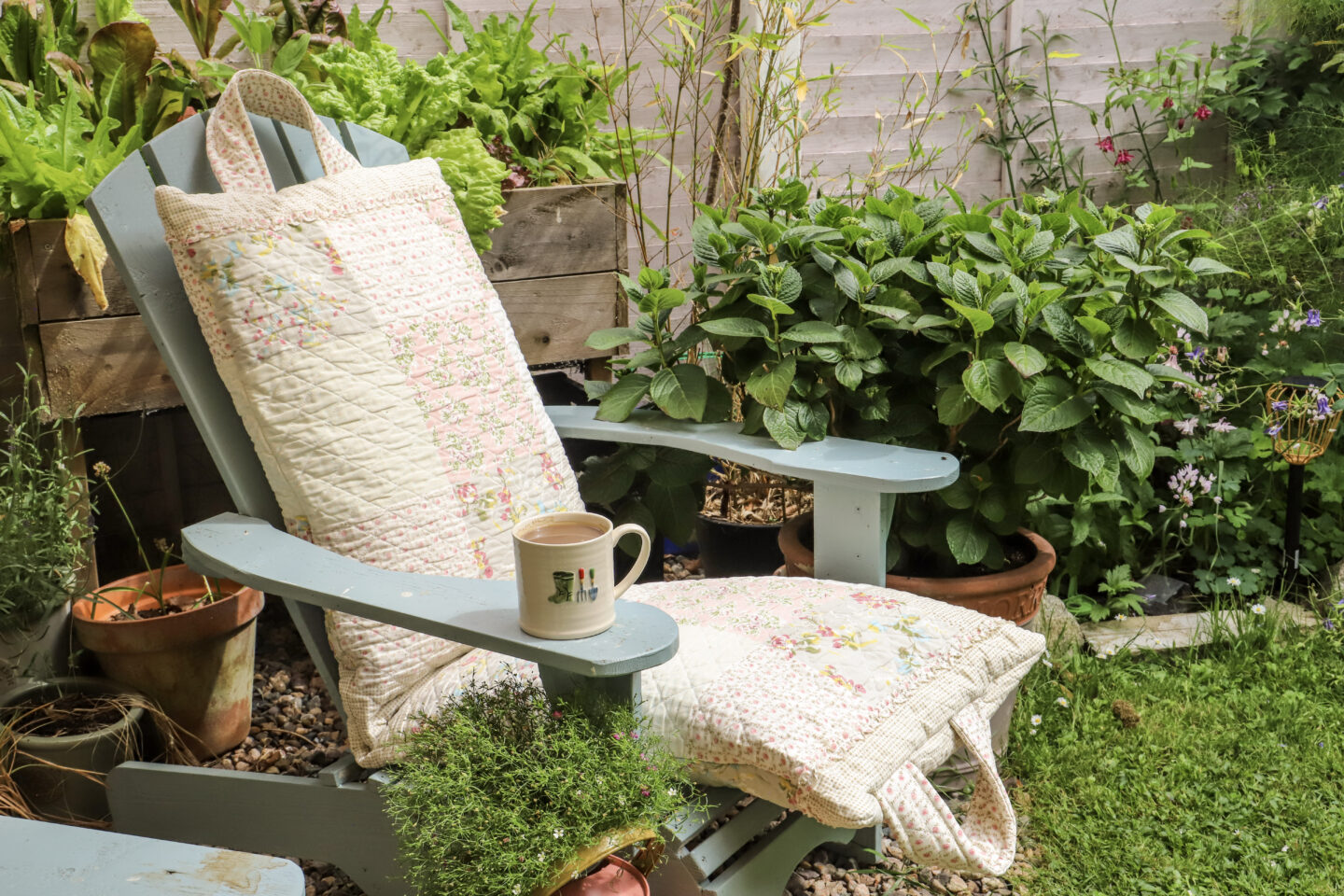 garden chair and cushion