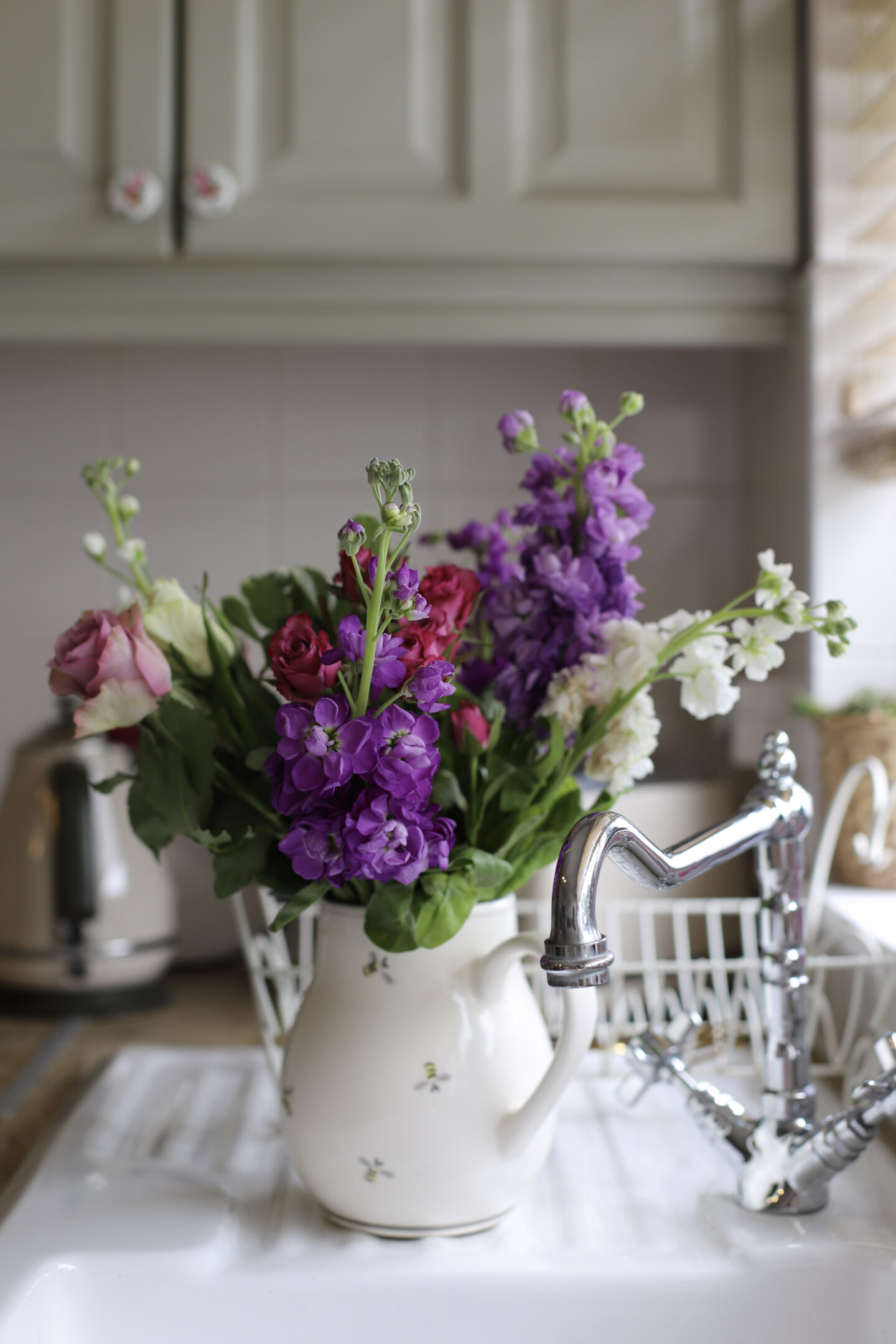 purple flowers in a vase