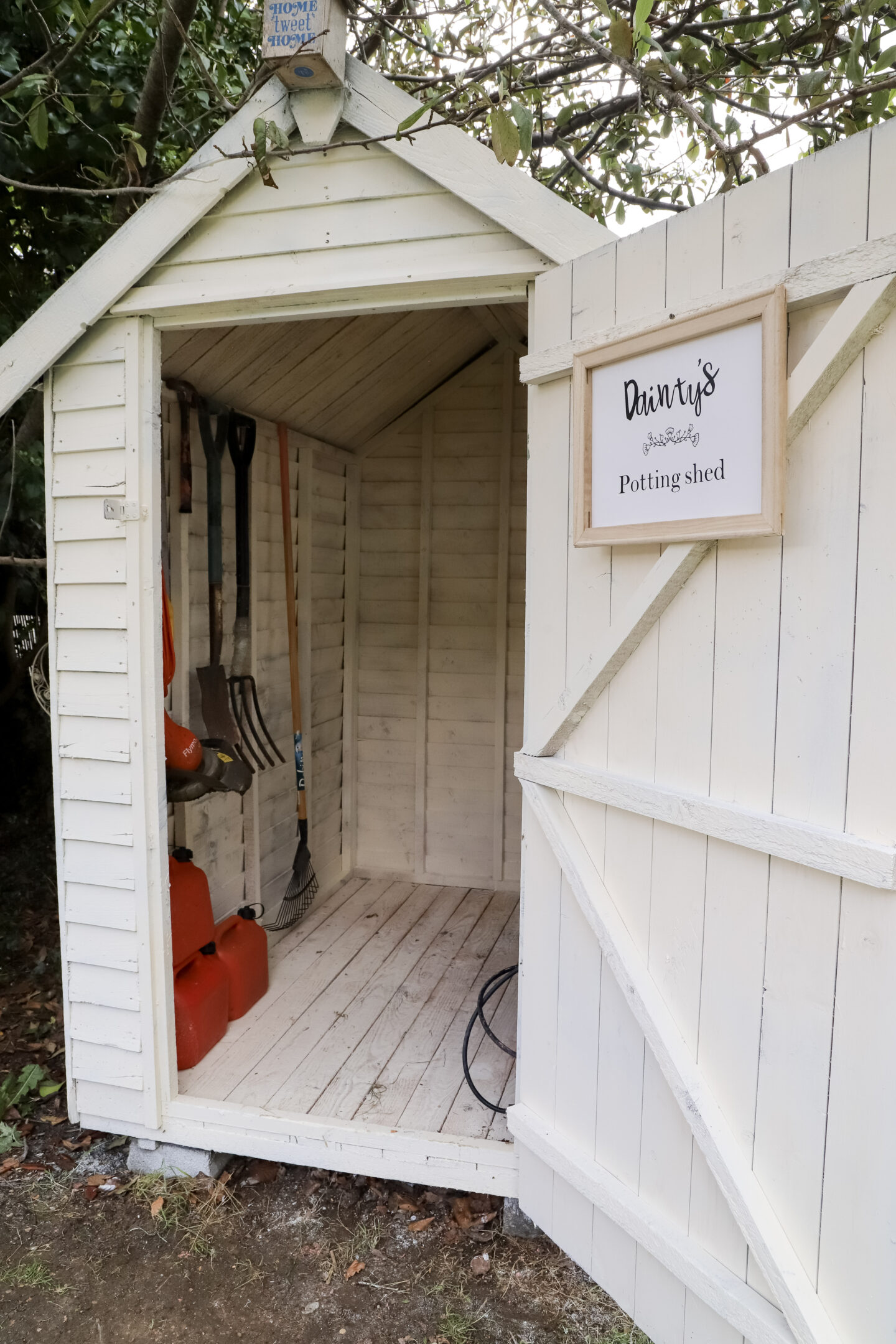 garden shed and tools